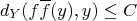 d_Y(f\overline{f}(y),y)\leq C