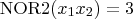 \mbox{NOR2}(x_1 x_2)=3